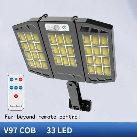 

UHUYA Solar Street Light IP65 Waterproof Dusk To Da-wn With Motion Sensor LED Security Flo-od Light For Parking Lot Remote Control With 33 COB Lamp Beads