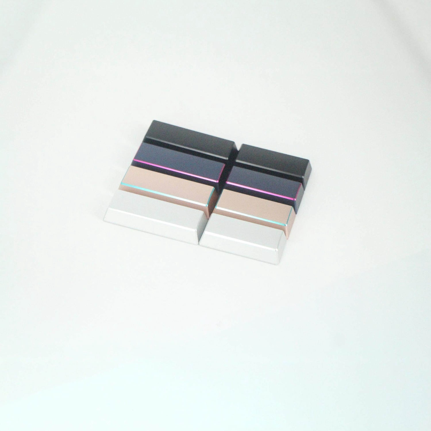 Aluminum Alloy Spacebar Keycap, 6.25u Polished Edge Split Space Key for Custom Mechanical Keyboard Keycap