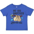 thumbnail image 3 of Inktastic My Big Brother Loves Me with Sloth and Hearts Boys or Girls Toddler T-Shirt, 3 of 5