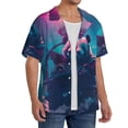 thumbnail image 3 of Salouo DJ Panda Hot Air Balloon Pattern Cuban Collar Shirts for Men Button-Down Shirt Men's Short Sleeve Shirts Hawaiian Shirts Casual Shirts -3X-Large, 3 of 6