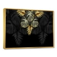 thumbnail image 3 of Designart 'Gold and Black Tropical Leaves IV' Modern Framed Canvas Wall Art Print, 3 of 5
