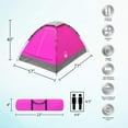 thumbnail image 2 of 2-Person Tents Bundle - Pink Dome & Orange Compact Camping Tents with Rain Flys and Carry Bags by  Outdoors, 2 of 6