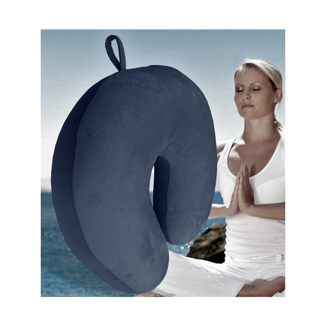 Bookishbunny Ultralight Micro Beads U Shaped Neck Pillow Travel Head Cervical Support Cushion Navy