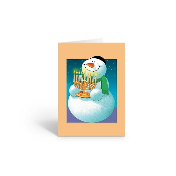 Stonehouse Collection Snowman Hanukkah Greeting Holiday Card Set – 12 Cards & 12 Envelopes, Made In the USA (Standard)