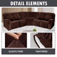 thumbnail image 2 of CHOK 2024 Housses de Canapé Inclinable en Velours Housses de Canapé d'Angle 5 Places Protecteur de Meuble Extensible Comprend 2 Pcs d'Accoudoir 4 Pcs d'Assise et de Dossier et 1 Pce d'Angle Bleu Foncé, 2 of 10