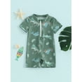 thumbnail image 3 of Musuos Toddler Boys Rash Guard Swimwear 3 6 12 24M 3T Cartoon Marine Life Print Short Sleeve Swimsuits Front Zipper Bathing Suits, 3 of 10