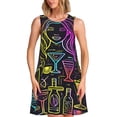 thumbnail image 1 of Disketp Neon Bar Drinks para Vestido sin Mangas para Mujeres, Vestidos de Verano para Mujeres, Casual y Holgado para la Playa, 1 of 7