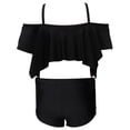 thumbnail image 7 of NAISIBABY Girls Swimsuit 2-Piece 8T, Cold Shoulder Ruffle Tops with Swim Bottoms Bikinis Beach Bathing Swimwear, 7 of 7