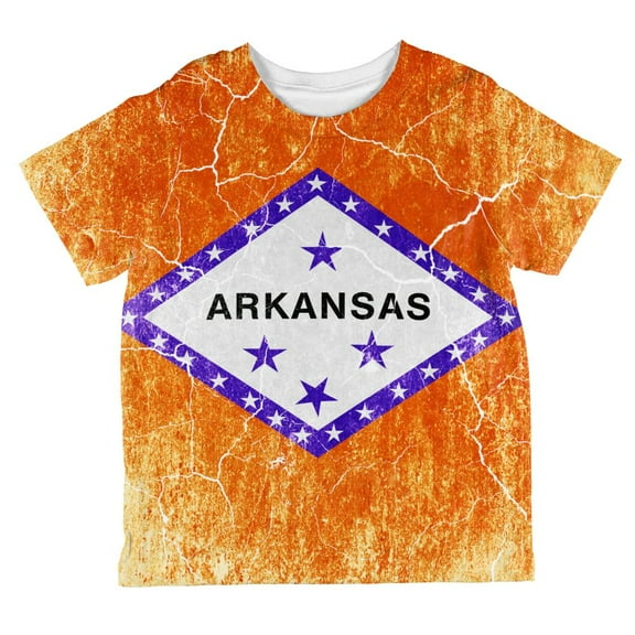 Arkansas Vintage Distressed State Flag All Over Toddler T Shirt Multi 6T