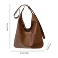 thumbnail image 3 of Leather Tote Bag For Women Large Capacity Shoulder Bag Casual Work Purse Handbag Office Travel Brown, 3 of 6