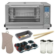 Angle View: Cuisinart TOB-135 Deluxe Convection Toaster Oven Broiler with Baking Accessory Kit