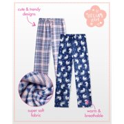 dELiA*s Girls Pajama Pants Cute Pattern Fleece Plaid Girls Pajamas Sleepwear 2 Pack