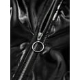 thumbnail image 2 of Linjinx Girls Boys Sequined Metallic Bomber Jacket Zip Up Coat Outerwear for Hip Hop Jazz Sports Black 8, 2 of 8