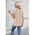 thumbnail image 3 of New Women's Printed Crew Neck Loose Short Sleeve T-Shirt Top, 3 of 3
