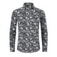 thumbnail image 1 of Blusa y camisa de manga larga con cuello vuelto para hombre, blusa informal a la moda con estampado a cuadros, blusa de manga larga con botones y cuello vuelto para hombre, 1 of 5