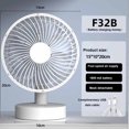 thumbnail image 5 of Darzheoy USB Quiet Desk Fan, Rechargeable Battery Operated Desk Fan with 4 Speeds, Powerful Fan Table Fan for Dorm Bedroom Desktop Office, 5 of 7