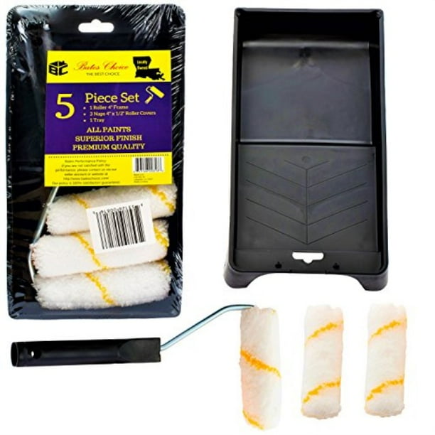 bates paint tray set, 4 inch paint roller, paint tray, foam roller