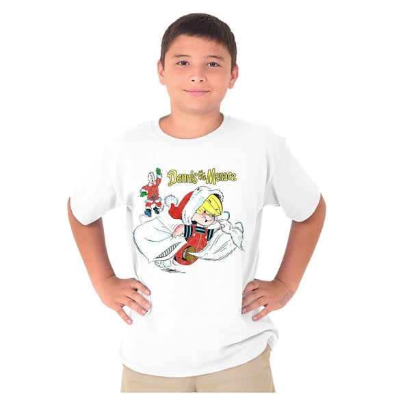 Christmas Dennis Santa Beard Thief Crewneck T Shirts Boy Girl Teen Brisco Brands XS