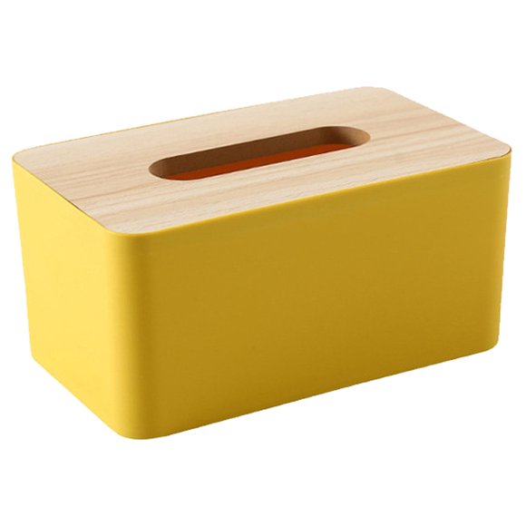 Wood Tissue Box Cover for Paper Facial Tissues, Wooden Rectangular Tissue Box Holder