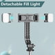 thumbnail image 4 of LED fill light, detachable dimmable rechargeable lamps with 3 color modes for selfie stick tripod, black, 4 of 5