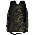 thumbnail image 3 of Zufioo Gold Gloss Outline Floral Print Fashion Large Capacity Backpack, Zippered Multi-compartment Travel Work Campus Lightweight Backpack, Unisex, 3 of 5