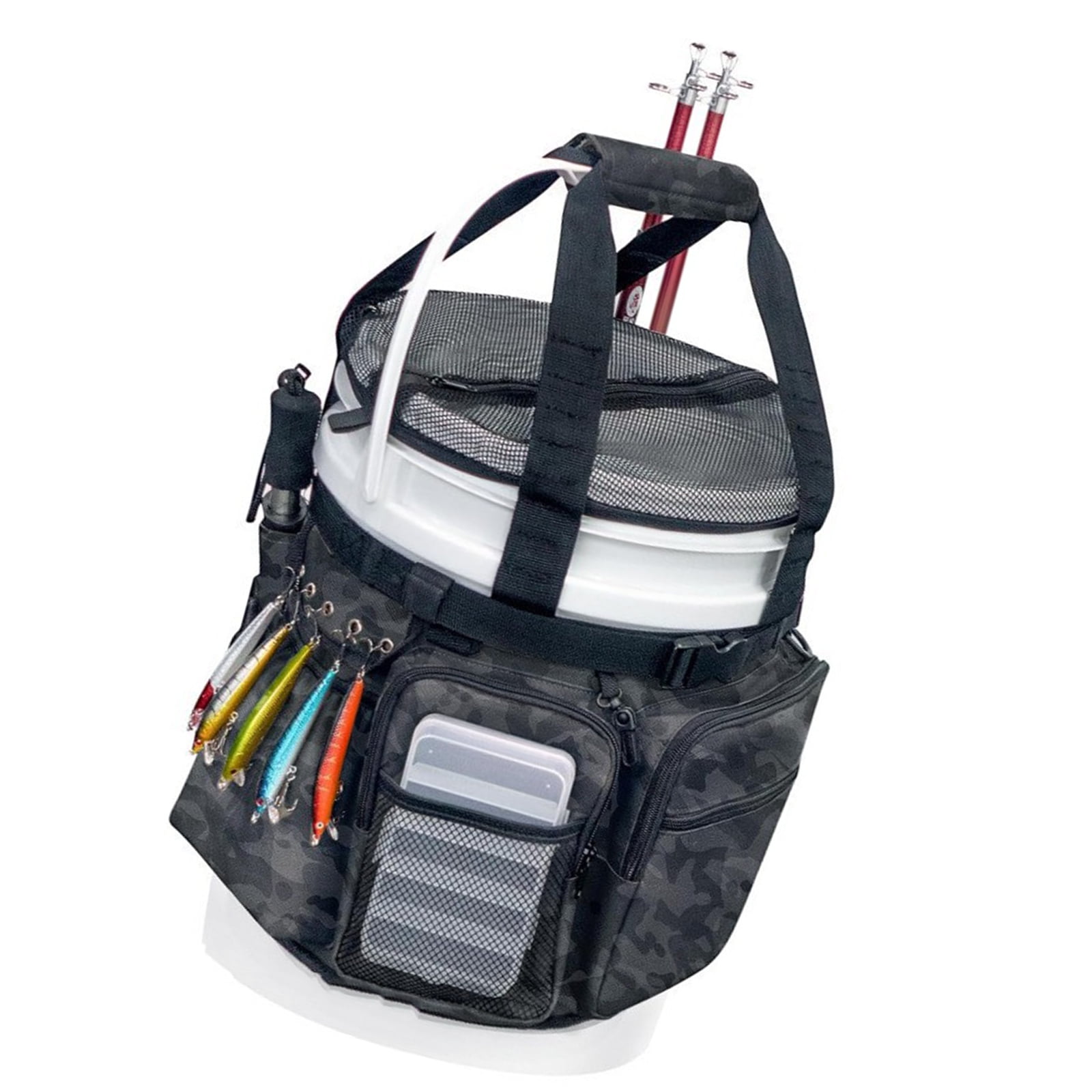 Heavy Type Fishing Equipment Organizers with Shoulder Straps Water Resistant Multiple Pocket for Tackle Accessories
