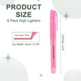 thumbnail image 2 of Pink Highlighter, 6 Pack High Lighters No Bleeds Highliters Pens Neon Clear View Bright Quick Dry Pocket Marker Pen Sticks Chisel Tip Cute for Books Office Adults, Transparent, 2 of 6