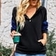 thumbnail image 5 of S Sudadera con capucha y cuello con botones para mujer, jersey de manga larga, sudaderas con cordón, 5 of 5