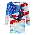 thumbnail image 4 of Lorytime Womens T Shirts Fourth of July Outfits Patriotic Graphic Outfits Lorytime Stars and Stripes Wear 26-Multicolor L, 4 of 5