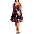 thumbnail image 1 of Vestido acampanado floral para mujer de City Chic, rosa, 14W City Chic Alinear, 1 of 2