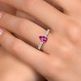 thumbnail image 4 of Gem Stone King 14K Two Tone Gold Pure Pink Mystic Topaz and Lab Grown Diamond Engagement Ring for Women | 2.25 Cttw | Pear Shape 9X6MM | Gemstone November Birthstone | Size 5, 4 of 6