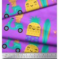 thumbnail image 2 of Soimoi Purple Satin Silk Fabric Beech & Fun Party Print Fabric by Yard 42 Inch Wide, 2 of 5