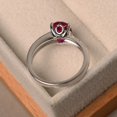 thumbnail image 3 of Natural Certifed Anniversary ring, ruby ring, oval cut red gemstone, July birthstone ring, sterling silver ring Wedding Ring Woman, 3 of 3