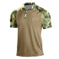 thumbnail image 3 of Havenx Mens 250th Anniversary Usa Shirt American Flag Print Camouflage Polo Shirts Short Sleeve Button Golf Shirt Lapel 4th Of July Independence Day Patriotic Fashion Tee,Coffee S, 3 of 4