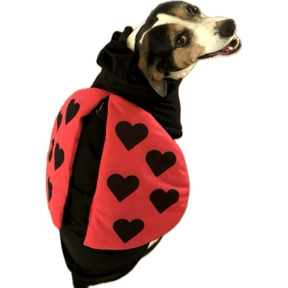 Ladybug Pet Dog Costume - Premium Satin Polka Dotted Outfit for Halloween, Christmas, and Party Gatherings, Medium