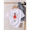 thumbnail image 1 of Camiseta de manga corta con estampado de árbol para mujer, blusa bonita de los años 90, ropa de Navidad, camiseta estampada, 1 of 5