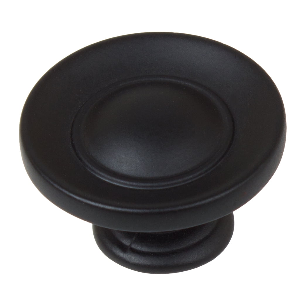 GlideRite 1 in. Classic Round Ring Button Knobs, Matte Black