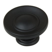 GlideRite 1 in. Classic Round Ring Button Cabinet Knobs, Matte Black, Pack of 10