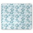 thumbnail image 1 of Hawaii Mouse Pad, Flower Silhouettes Spring Season Faded Floral Arrangement Blooming Nature, Rectangle Non-Slip Rubber Mousepad, Pale Blue Turquoise, by Ambesonne, 1 of 2