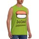 thumbnail image 2 of Fotbe Fresh Sushi Men's Camiseta sin Mangas Estampada para Hombres, Playera Casual para Gimnasio, Entrenamiento, Playa-3X-Large, 2 of 7