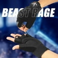 thumbnail image 5 of BEAST RAGE Gym Gloves Weight lifting Gloves Training Anti Slip Padded Palm Half Finger Powerlifting Workout Exercise Gloves for Men and Women (Jet Black, XL), 5 of 9