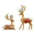 thumbnail image 1 of 2x Modern Couple Deer Statue, Reindeer Figurines Sitting and Standing Collectable Resin Elk Sculpture for Apartment Decor Housewarming Gift Aureate, 1 of 9