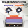 thumbnail image 3 of VEVOR Hot Dog Roller 7 Rodillos 18 Hot Dogs Capacidad 1050W Acero inoxidable Salchicha Parrilla Cocina Máquina con doble control de temperatura Cubierta de vidrio Acrílico, 3 of 9