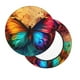 thumbnail image 2 of Balery Vibrant Rainbow Butterfly A Fundas de asiento para taburete de bar redondo de tela de terciopelo ajustables que protegen de arañazos y manchas para sillas de 14 a 17 pulgadas.-12 inch, 2 of 7