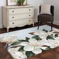 thumbnail image 3 of Spring Magnolia Flower Area Rugs 3'x5', Washable Small Throw Rugs for Living Room Bedroom, White Floral Botanical Light Blue Indoor Outdoor Rug Non-Slip Low Pile Carpet Runner Reversible Floor Mats, 3 of 8