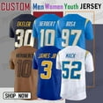 thumbnail image 2 of Justin Herbert Football Jersey 3 Derwin James Jr Keenan Allen Los Angeleses Joey Bosa Khalil Mack Austin Ekeler Junior Seau Chargers Cameron Dicker Quentin Johnston, 2 of 7