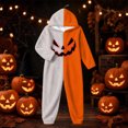 thumbnail image 5 of LILIYA Halloween Jumpsuit, Unisex Hooded Onesie, Color Block Plush Sleepwear with Deep Pockets, Relaxed Fit 1-Piece Bodysuit, Cozy Holiday Loungewear for Couples, 5 of 6