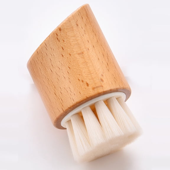 Angle Flat Wood Handle Portable Facial Exfoliate Cleansing Brush Multifunctional Cleanser Brush Nail Cleaner Brush Face Skin Care Deep Cleansing Pore Cleaner Tool
