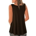 thumbnail image 3 of cocolona Womens Summer Tank Tops Crew Neck Sleeveless Loose Shirts Fashion Casual Solid Color T-shirt Blouse XL, 3 of 6