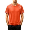 thumbnail image 2 of SeCaotees Short Sleeve Athletic Workout Tees for Men Crew Neck Relaxed Fit Quick‑Dry Moisture Wicking Fabric Sports Training Pullover Tops Orange,XXXXL, 2 of 6